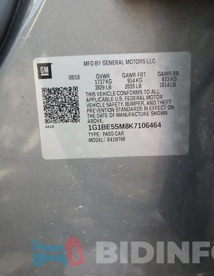 1G1BE5SM8K7106464 Photo# 12