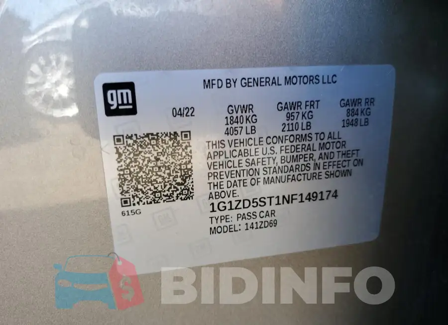 1G1ZD5ST1NF149174 Photo# 13