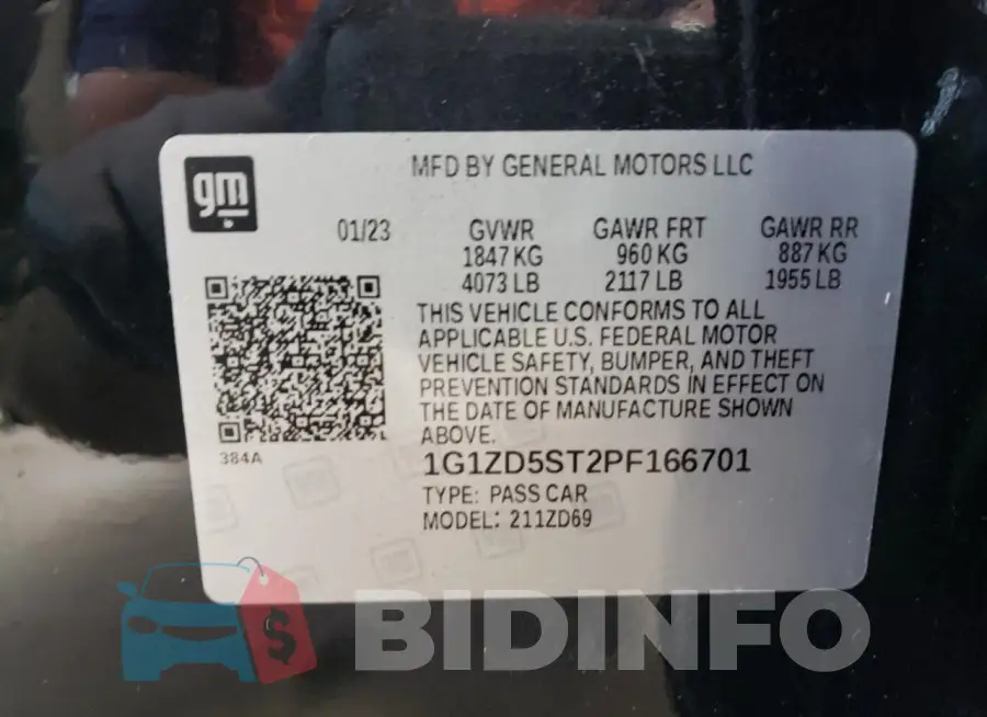 1G1ZD5ST2PF166701 Photo# 13