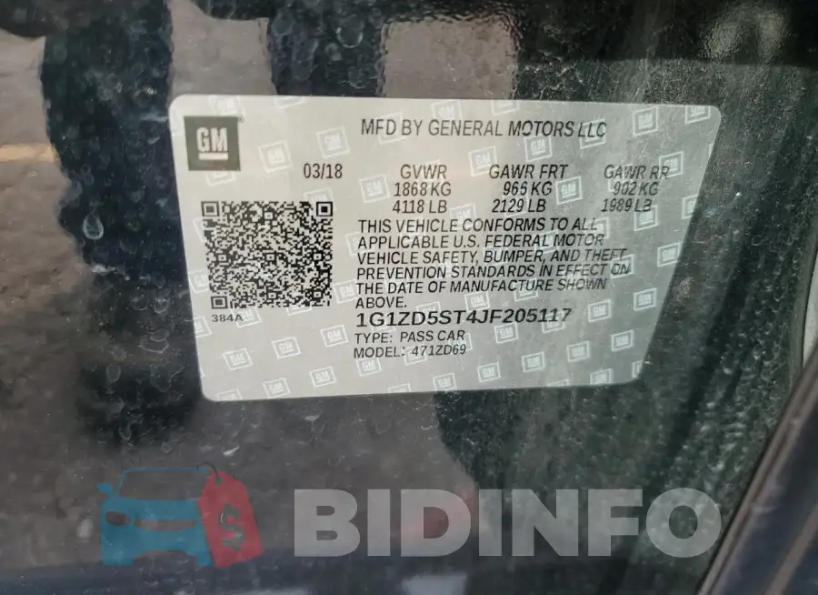 1G1ZD5ST4JF205117 Photo# 12