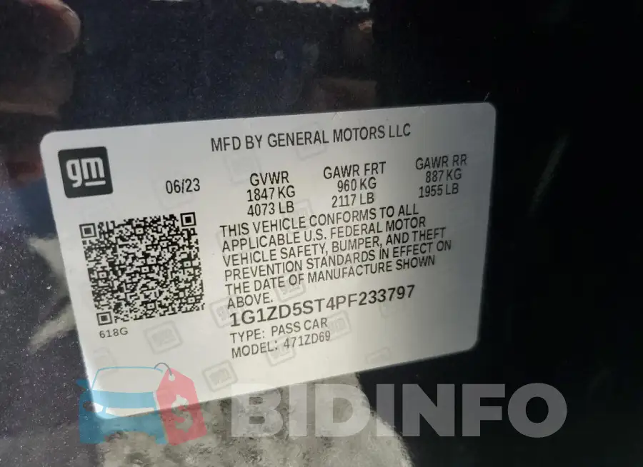 1G1ZD5ST4PF233797 Photo# 13