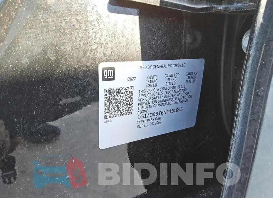 1G1ZD5ST6NF151695 Photo# 12