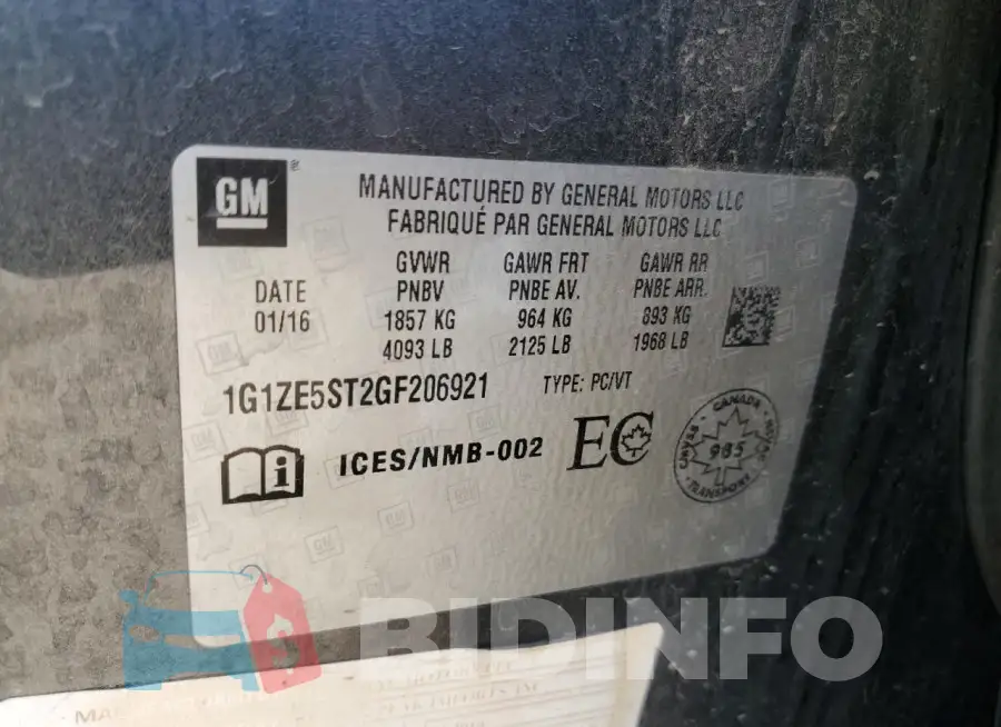 1G1ZE5ST2GF206921 Photo# 12