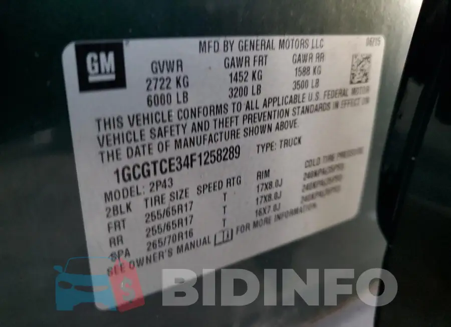 1GCGTCE34F1258289 Photo# 12