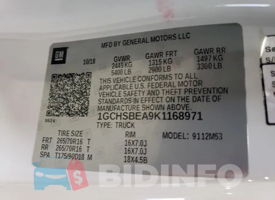 1GCHSBEA9K1168971 Photo# 12