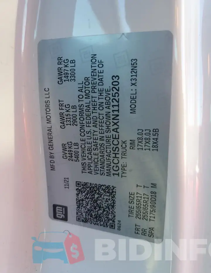 1GCHSCEAXN1125203 Photo# 12