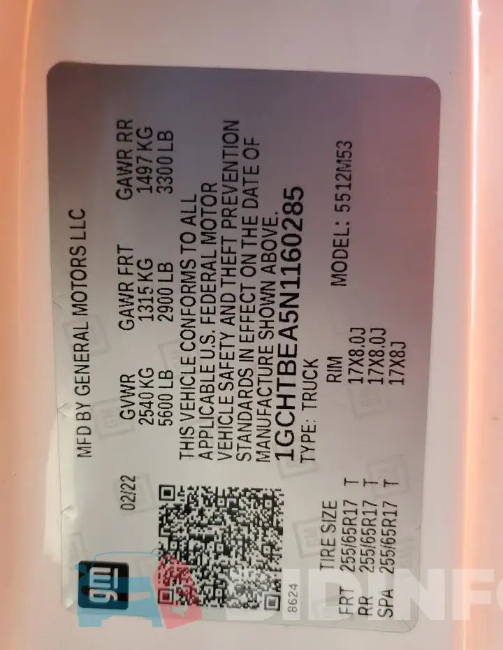 1GCHTBEA5N1160285 Photo# 12
