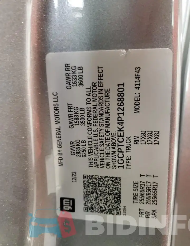 1GCPTCEK4P1268801 Photo# 12