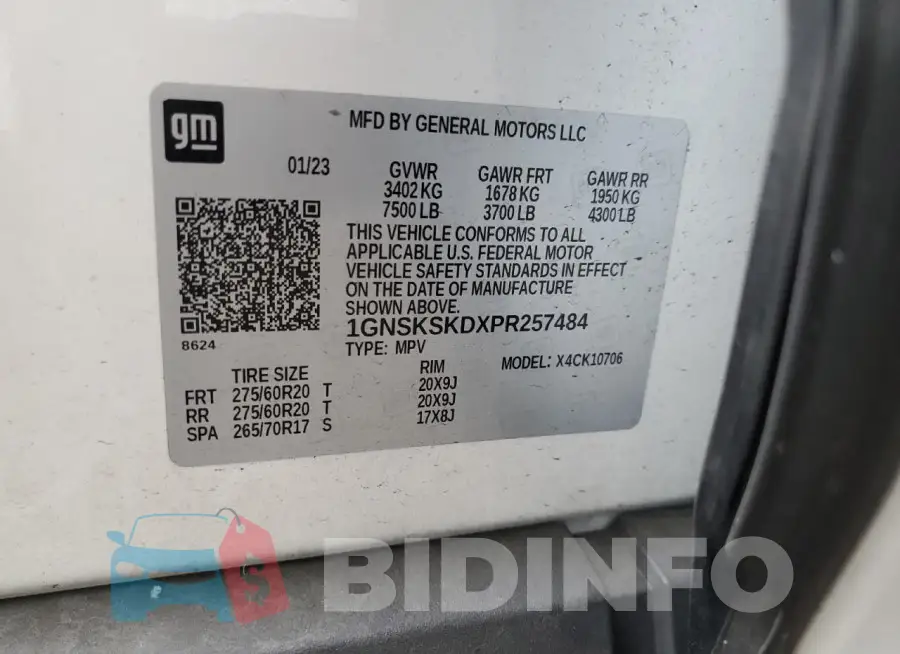 1GNSKSKDXPR257484 Photo# 13