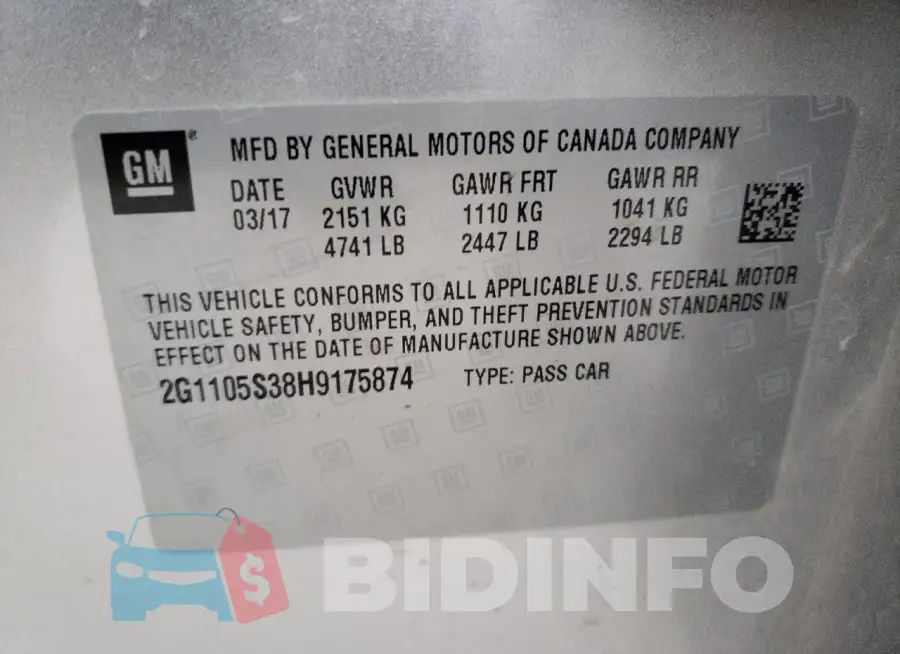 2G1105S38H9175874 Photo# 12