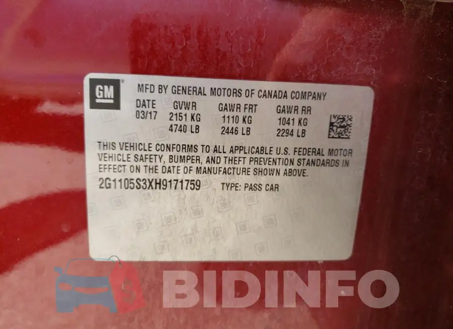 2G1105S3XH9171759 Photo# 12