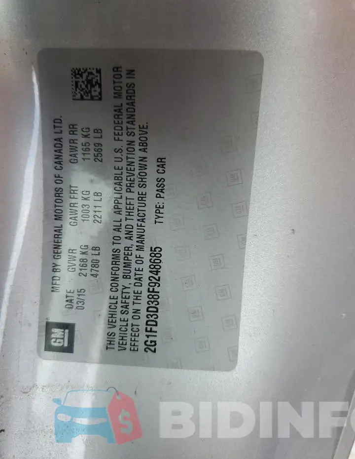 2G1FD3D38F9248685 Photo# 13
