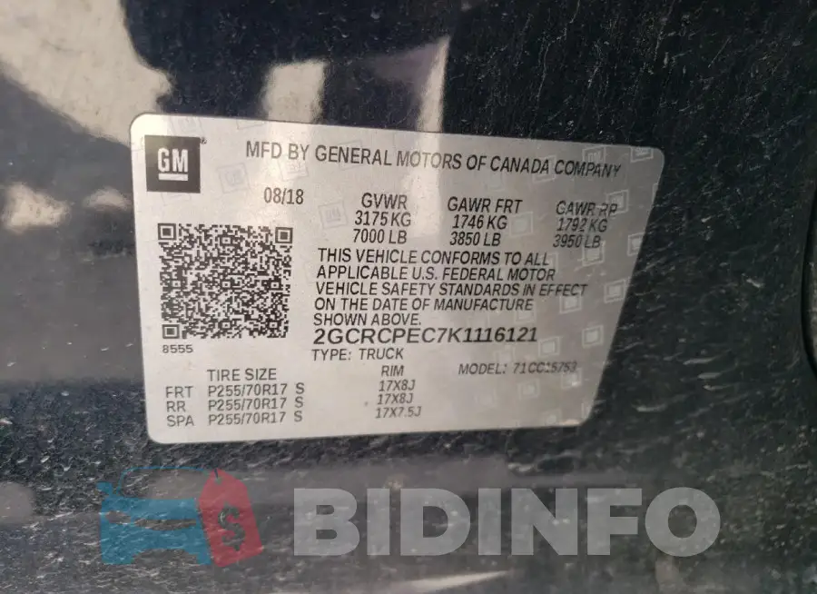 2GCRCPEC7K1116121 Photo# 12