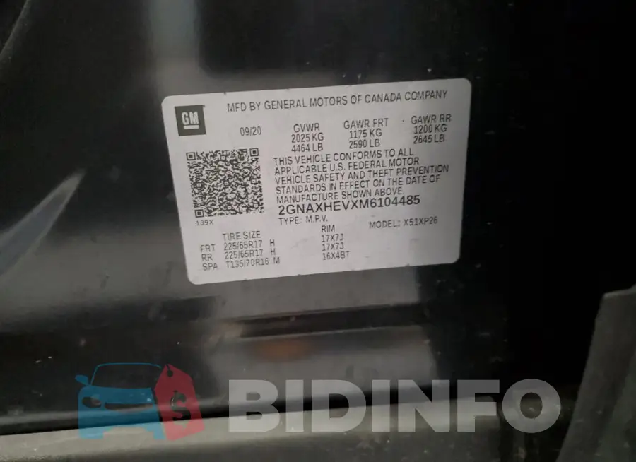 2GNAXHEVXM6104485 Photo# 12
