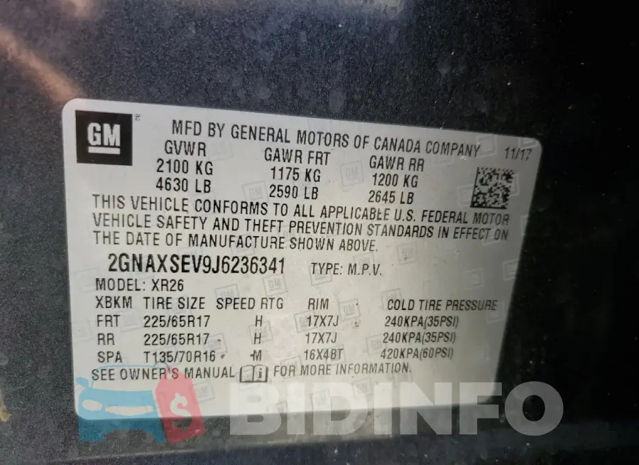 2GNAXSEV9J6236341 Photo# 13