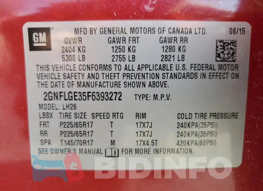 2GNFLGE35F6393272 Photo# 14