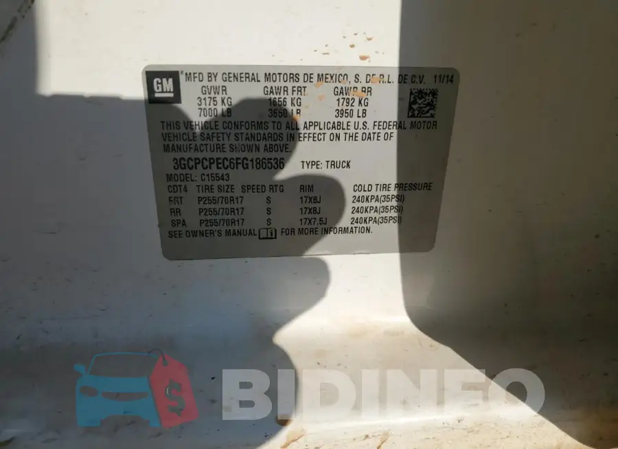 3GCPCPEC6FG186536 Photo# 12