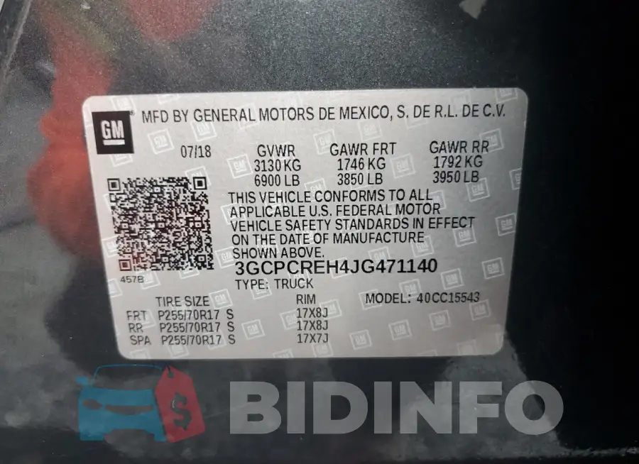 3GCPCREH4JG471140 Photo# 12