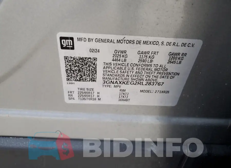 3GNAXKEG2RL283767 Photo# 14