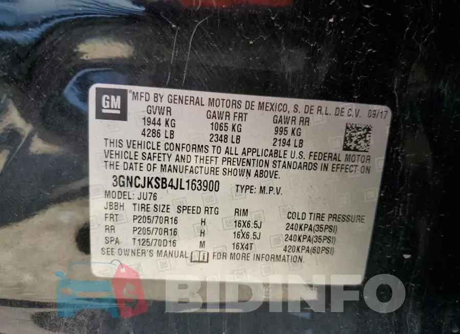 3GNCJKSB4JL163900 Photo# 12