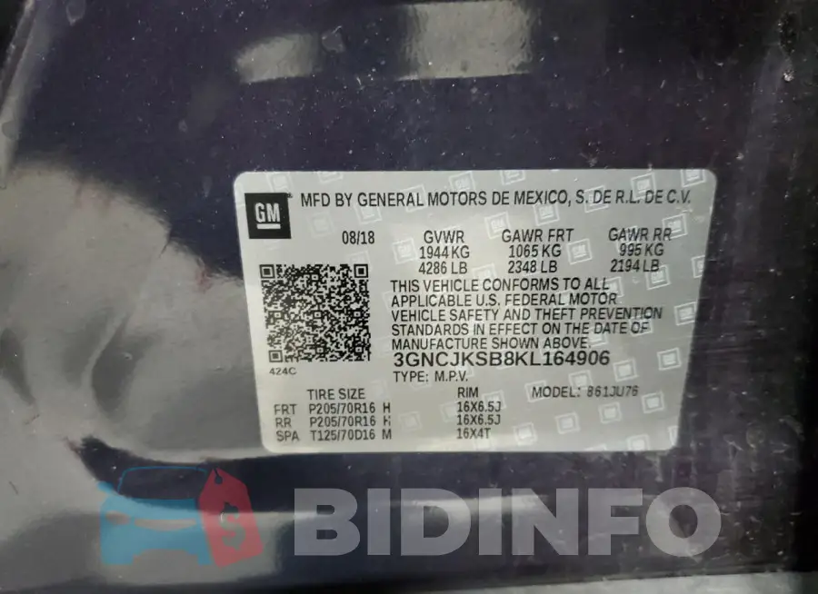 3GNCJKSB8KL164906 Photo# 13