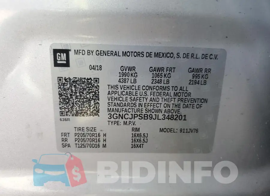 3GNCJPSB9JL348201 Photo# 13