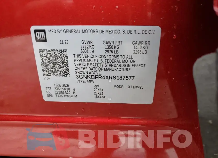 3GNKBFR4XRS187577 Photo# 12