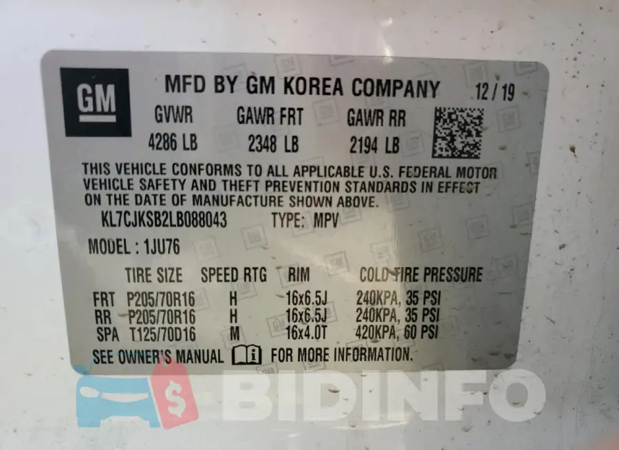 KL7CJKSB2LB088043 Photo# 14