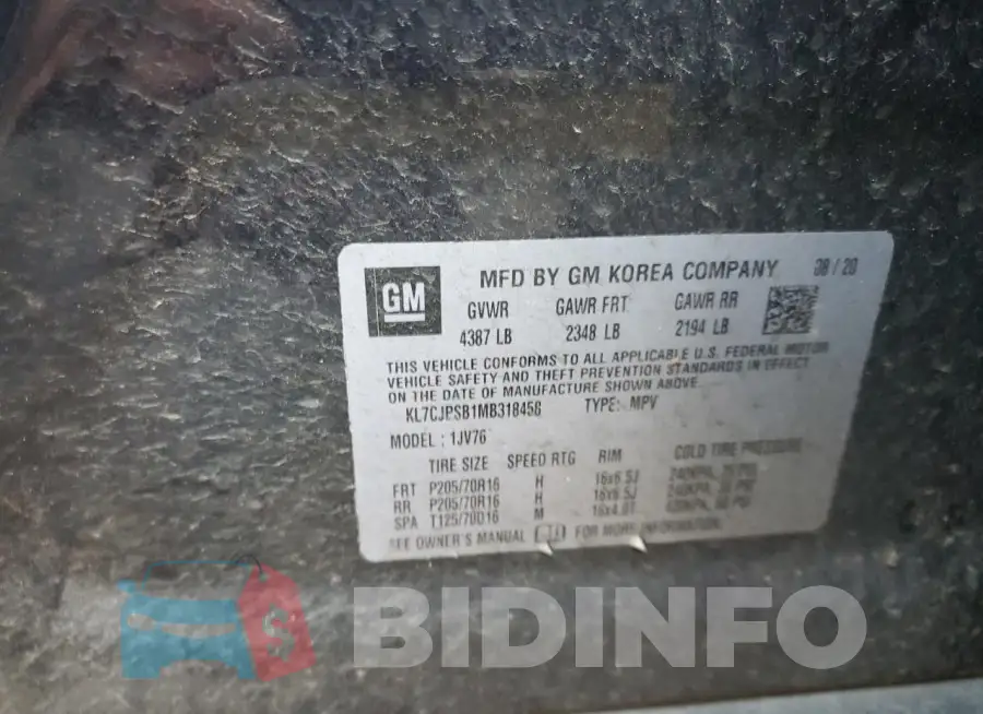 KL7CJPSB1MB318458 Photo# 13