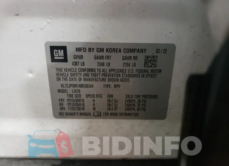KL7CJPSM1NB530344 Photo# 13