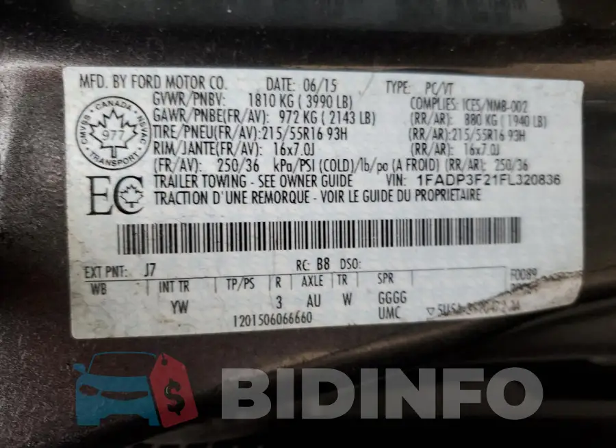 1FADP3F21FL320836 Photo# 12
