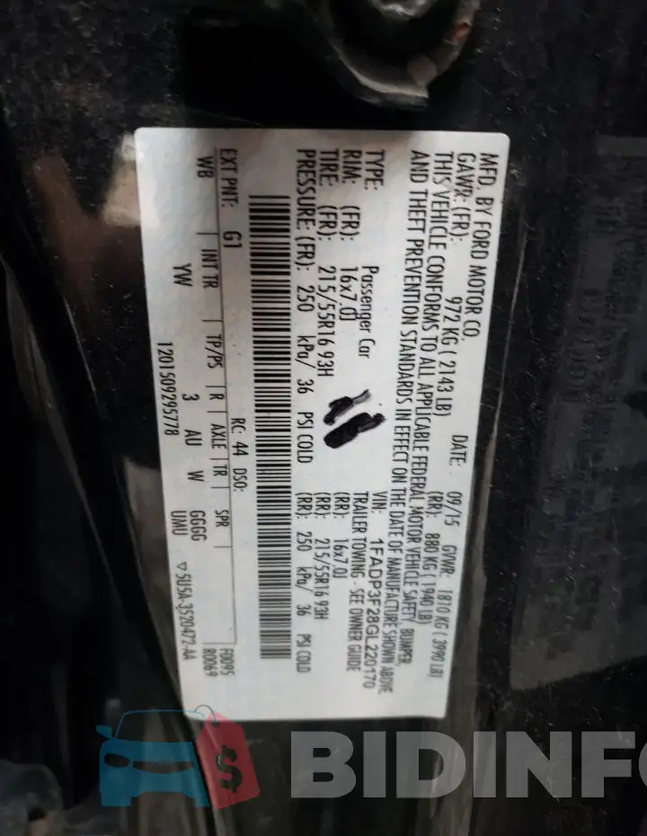 1FADP3F28GL220170 Photo# 12