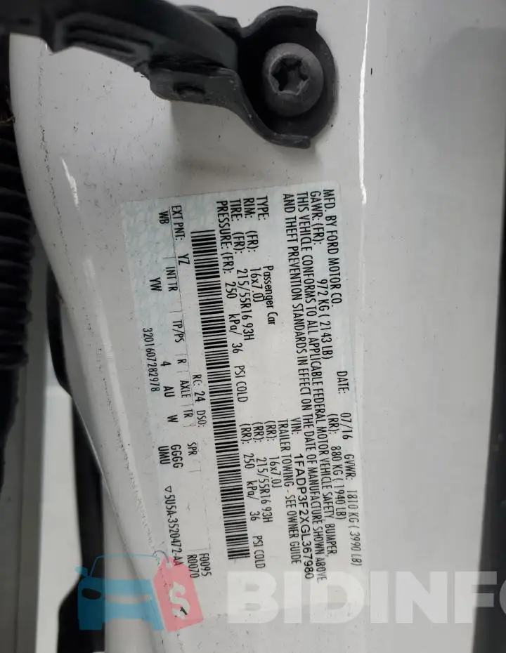 1FADP3F2XGL367980 Photo# 12