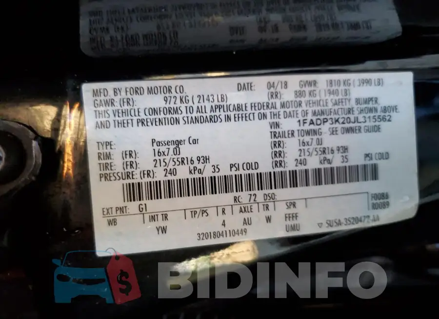 1FADP3K20JL315562 Photo# 12