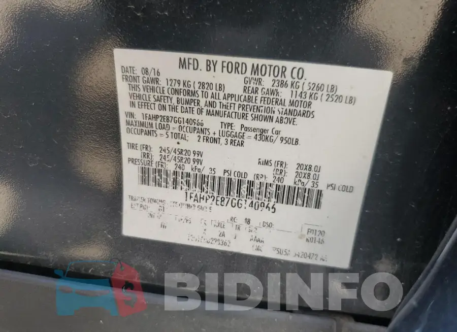 1FAHP2E87GG140966 Photo# 12