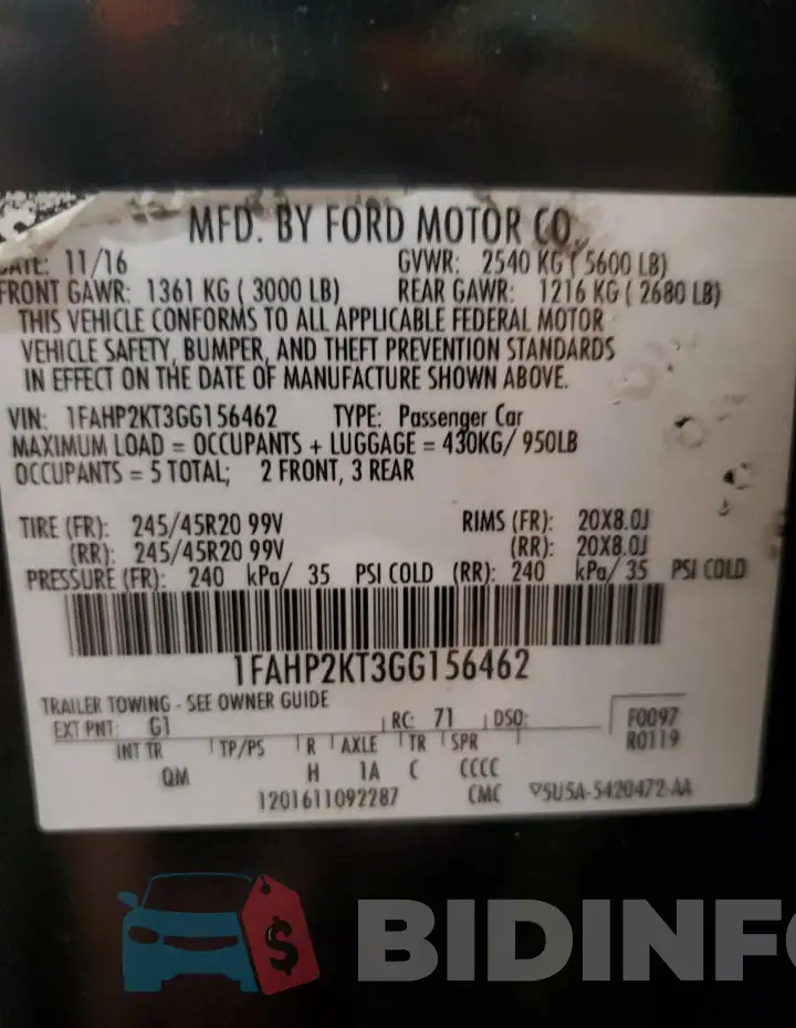 1FAHP2KT3GG156462 Photo# 12