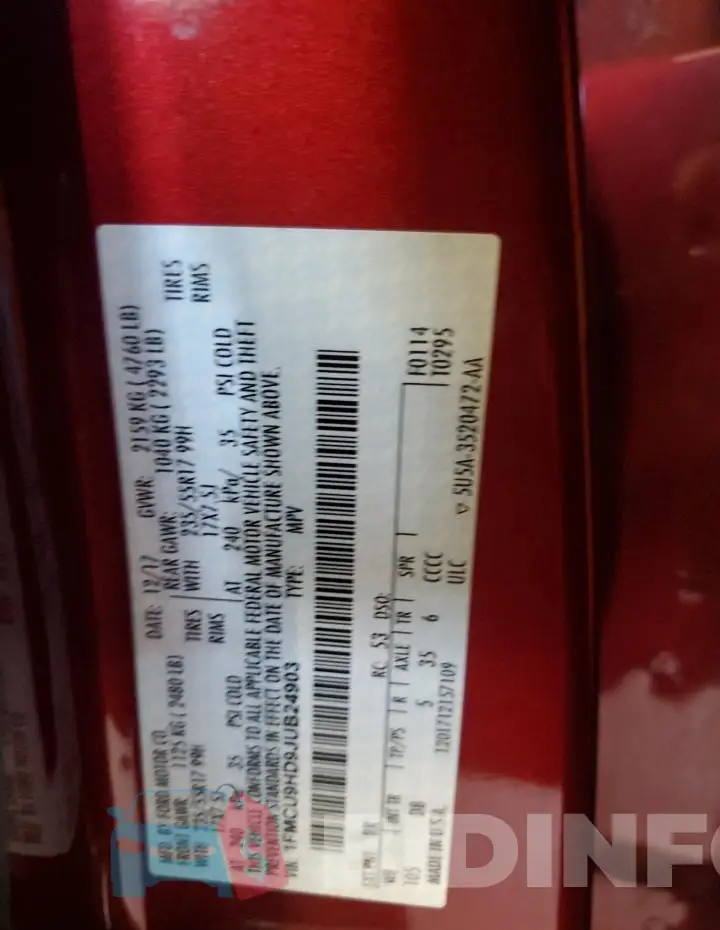 1FMCU9HD9JUB24903 Photo# 13