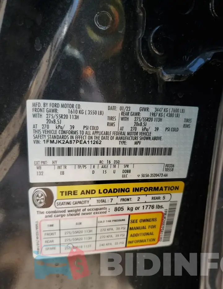 1FMJK2A87PEA11262 Photo# 12