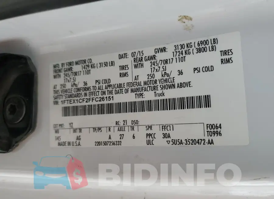 1FTEX1CF2FFC26151 Photo# 12