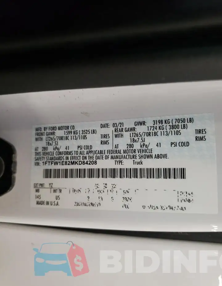 1FTFW1E82MKD84208 Photo# 12