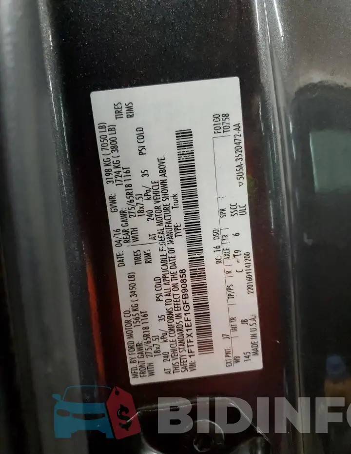 1FTFX1EF1GFB90858 Photo# 14