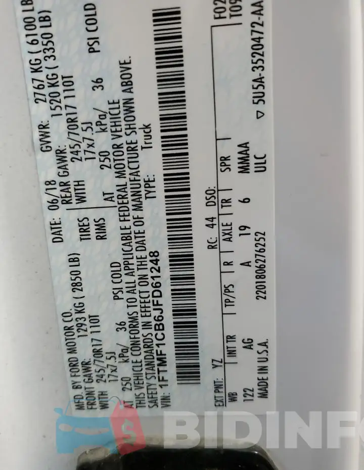 1FTMF1CB6JFD61248 Photo# 12