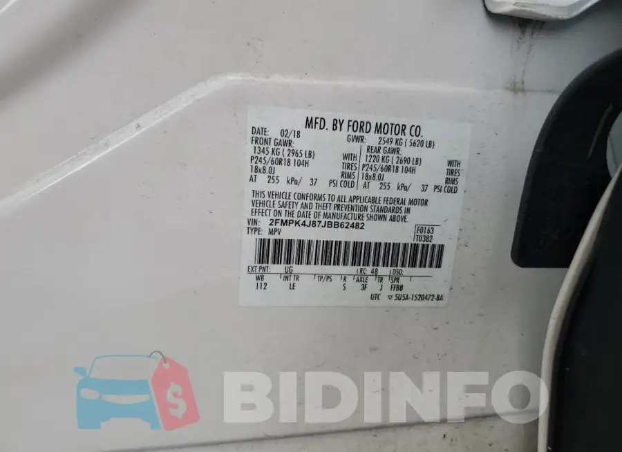 2FMPK4J87JBB62482 Photo# 14