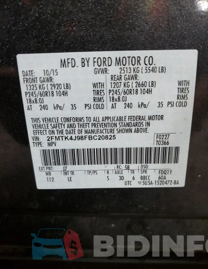 2FMTK4J98FBC20825 Photo# 14