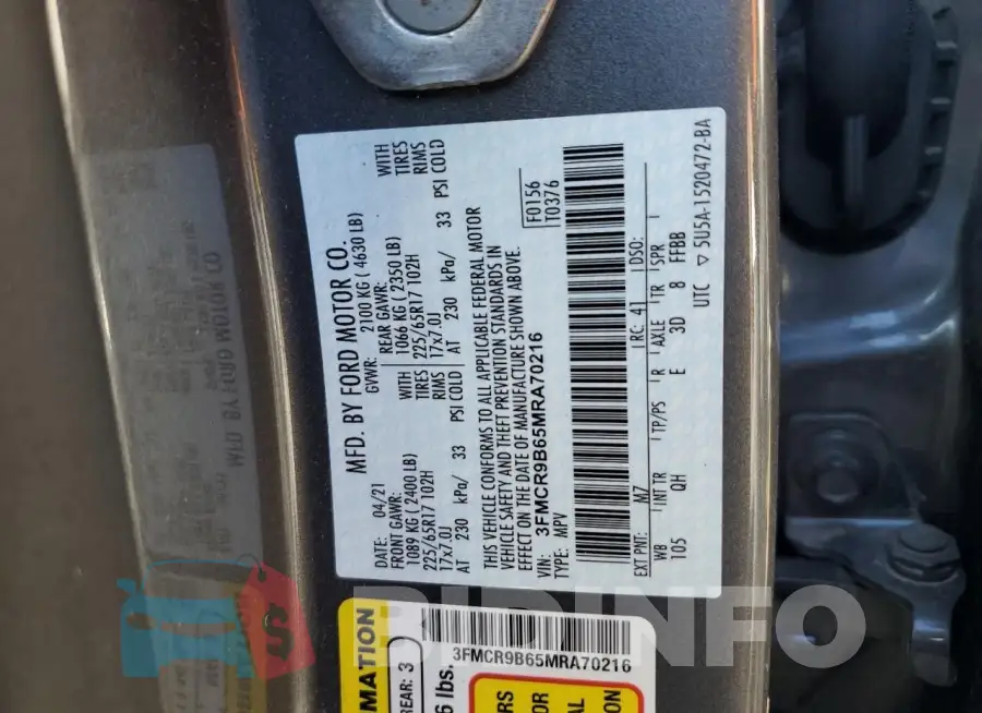 3FMCR9B65MRA70216 Photo# 13