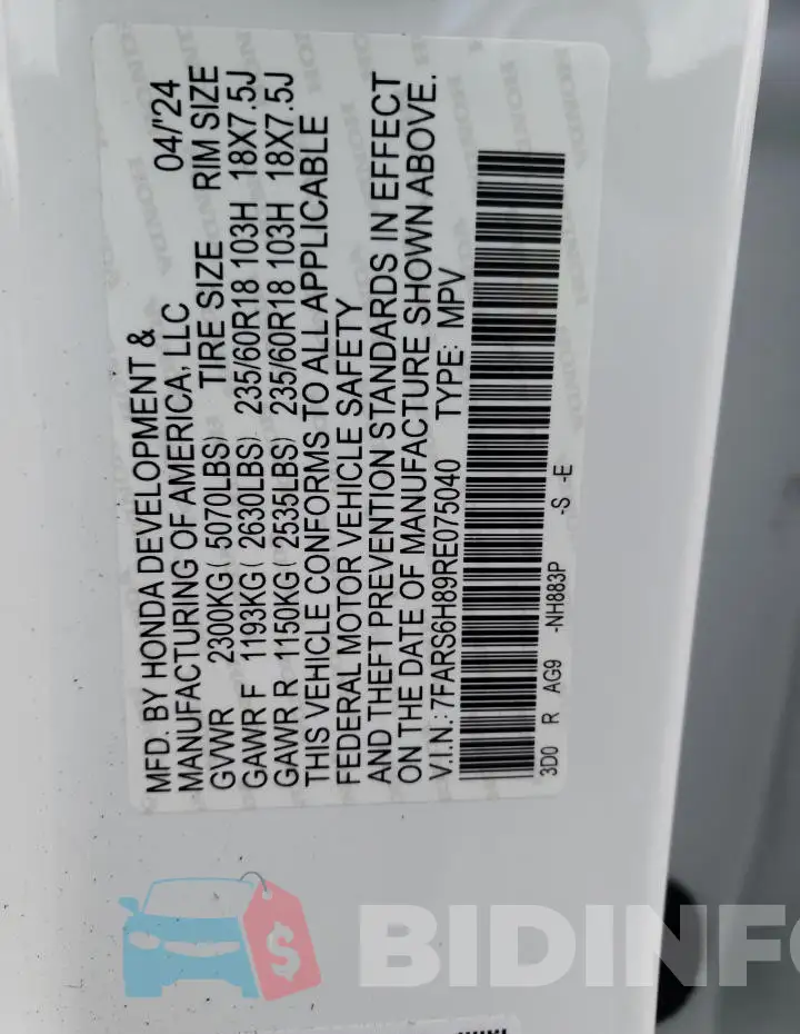 7FARS6H89RE075040 Photo# 13