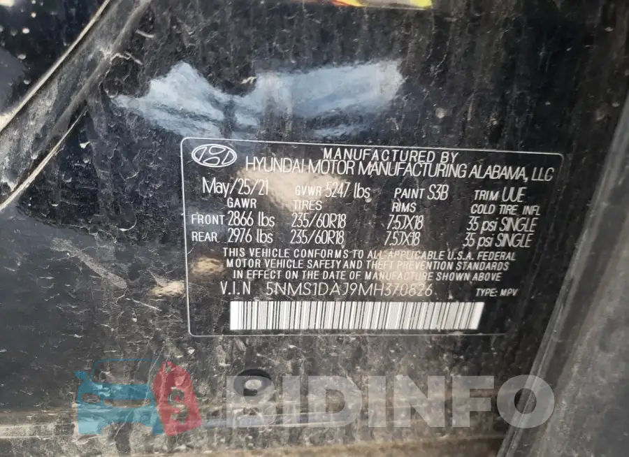 5NMS1DAJ9MH370826 Photo# 12