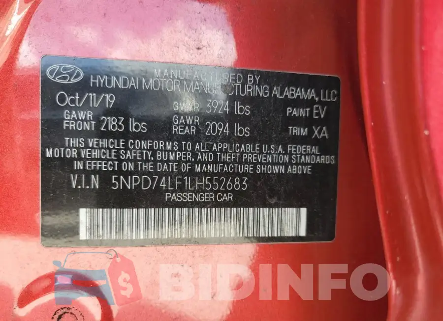 5NPD74LF1LH552683 Photo# 12