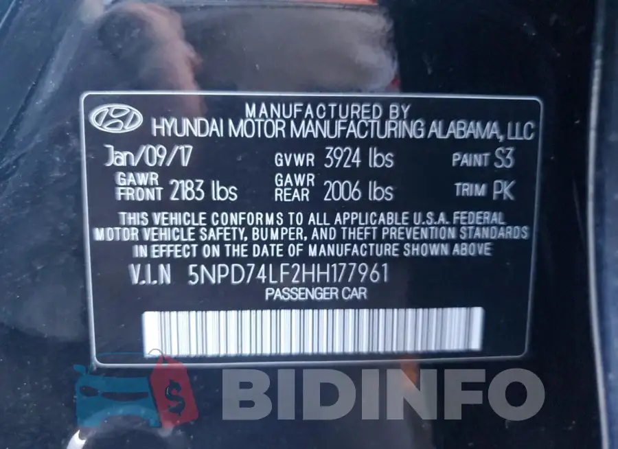 5NPD74LF2HH177961 Photo# 12