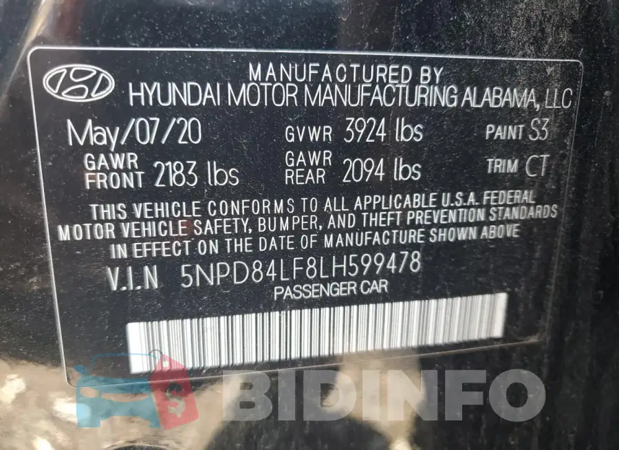 5NPD84LF8LH599478 Photo# 12